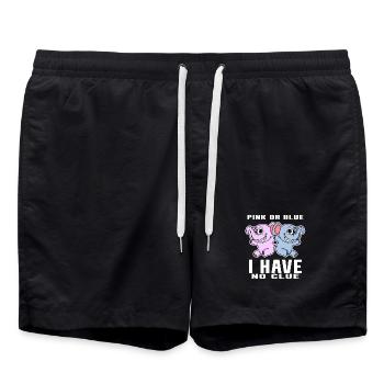 Pink Or Blue - Annonce de bébé - Short de bain - noir - Devant - AI Model Male 185 light (185cm)