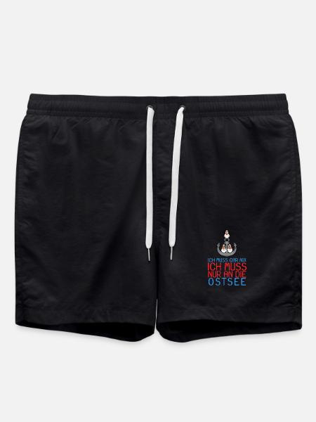 Ostsee Anker Möwe Geschenk - Badeshorts - Schwarz