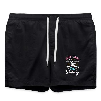 Eislaufen Eisläufer - Badeshorts - Schwarz - Vorne - AI Model Male 185 light (185cm)