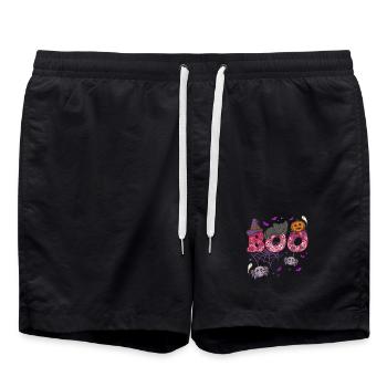 Halloween Boo Halloween-Kostüm - Badeshorts - Schwarz - Vorne - AI Model Male 185 light (185cm)