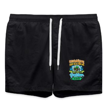 Traktor Lustiger Spruch Kinder - Badeshorts - Schwarz - Vorne - AI Model Male 185 light (185cm)