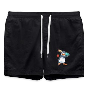 Bat-shirt de cricket Penguin Cricket - Short de bain - noir - Devant - AI Model Male 185 light (185cm)
