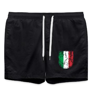 Italy Flag - Swim Trunks - black - Front - AI Model Male 185 light (185cm)