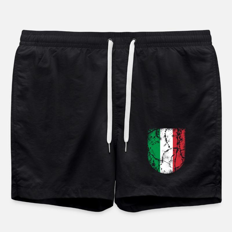 Italy Flag - Swim Trunks - black