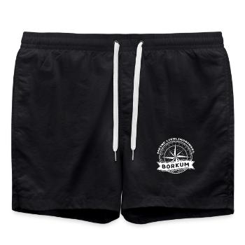 Borkum - Meine Lieblingsinsel - Badeshorts - Schwarz - Vorne - AI Model Male 185 light (185cm)