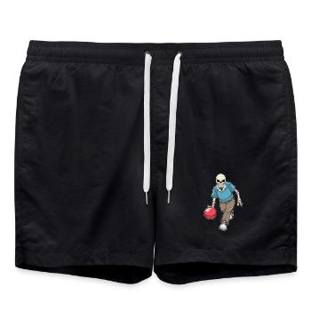 Boule de bowling squelette - Short de bain - noir - Devant - AI Model Male 185 light (185cm)