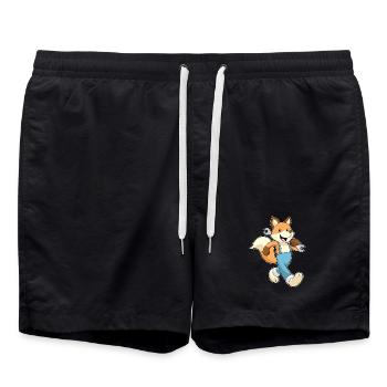 Fuchs Mechaniker Schraubenschlüssel Werkstatt - Badeshorts - Schwarz - Vorne - AI Model Male 185 light (185cm)