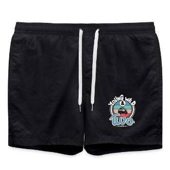 Feuerwehr Kinder 2 Jahre Feuerwehrauto - Badeshorts - Schwarz - Vorne - AI Model Male 185 light (185cm)