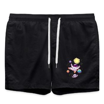 Astronaut Planeten - Badeshorts - Schwarz - Vorne - AI Model Male 185 light (185cm)