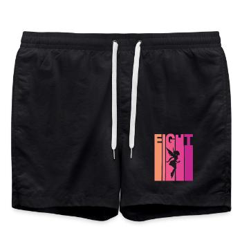 8e anniversaire fille fée - Short de bain - noir - Devant - AI Model Male 185 light (185cm)