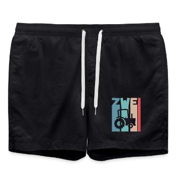 2. Jahre Kinder Traktor - Badeshorts - Schwarz - Vorne - AI Model Male 185 light (185cm)
