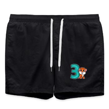 3 ans - 3e anniversaire - Anniversaire d’enfant - Short de bain - noir - Devant - AI Model Male 185 light (185cm)
