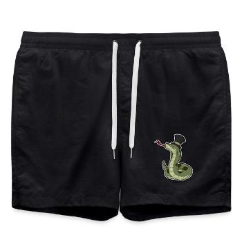 Schlange Gentleman Zylinder - Badeshorts - Schwarz - Vorne - AI Model Male 185 light (185cm)