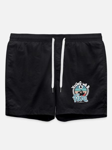 5. Geburtstag Piratenschiff Piraten Pirat - Badeshorts - Schwarz