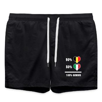 Italien und Belgien genial / Geschenk - Badeshorts - Schwarz - Vorne - AI Model Male 185 light (185cm)
