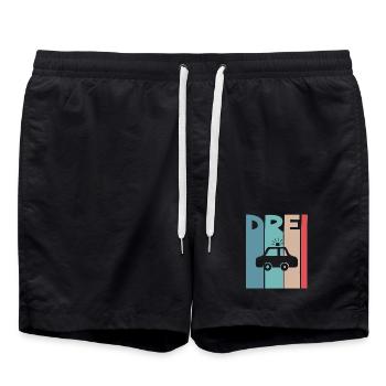 3 Jahre Polizeiauto Polizei - Badeshorts - Schwarz - Vorne - AI Model Male 185 light (185cm)