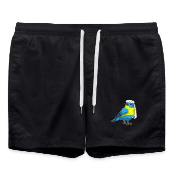 Vogel Braut Blumenkranz Hochzeit - Badeshorts - Schwarz - Vorne - AI Model Male 185 light (185cm)