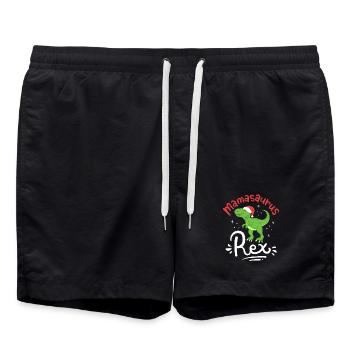 Weihnachten Mama Saurus - Badeshorts - Schwarz - Vorne - AI Model Male 185 light (185cm)