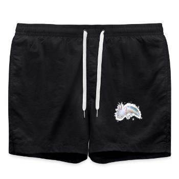 white axolotl - Swim Trunks - black - Front - AI Model Male 185 light (185cm)