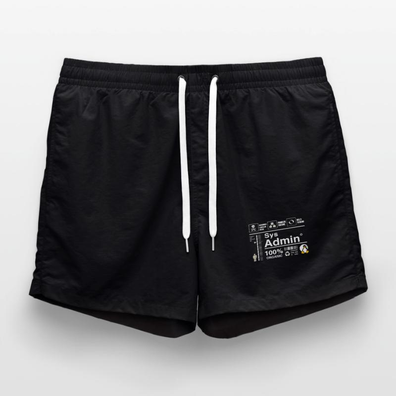 Sys Admin Penguin Computer Nerd pc Board cpu inh Swim Trunks
