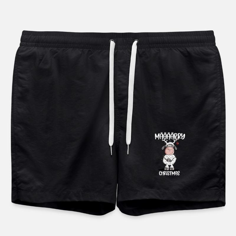 Määärry Christmas Sheep plays reindeer - Swim Trunks - black