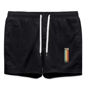 1968 Year of birth Year of construction Birthday Retro Vintage - Swim Trunks - black - Front - AI Model Male 185 light (185cm)