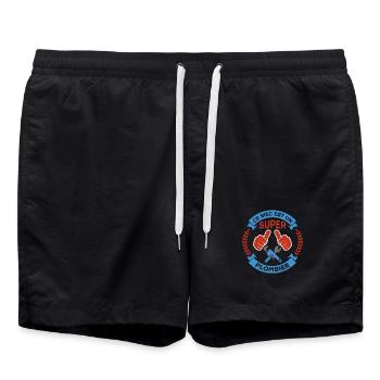 Ce mec est un super plombier cadeau humour - Short de bain - noir - Devant - AI Model Male 185 light (185cm)