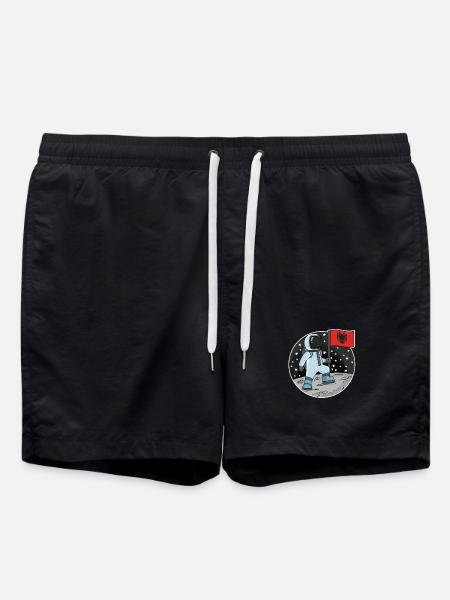 Astronaute avec drapeau Albanie - Short de bain - noir