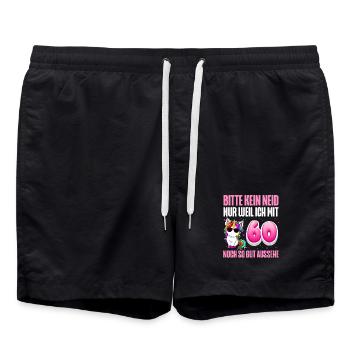 60. Geburtstag 60 Jahre Lustiger Spruch - Badeshorts - Schwarz - Vorne - AI Model Male 185 light (185cm)