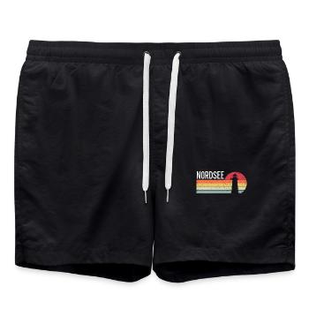 Nordsee - Badeshorts - Schwarz - Vorne - AI Model Male 185 light (185cm)