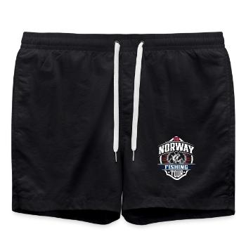 Norwegen Angeln Angler - Badeshorts - Schwarz - Vorne - AI Model Male 185 light (185cm)