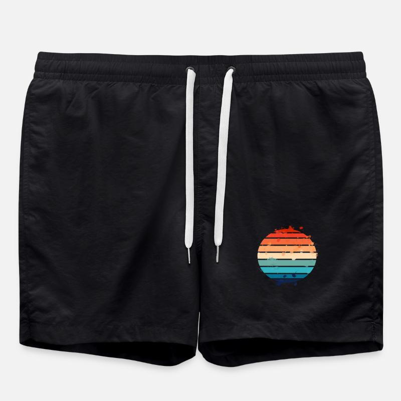 Splatter Retro Sunset - Badeshorts - Schwarz