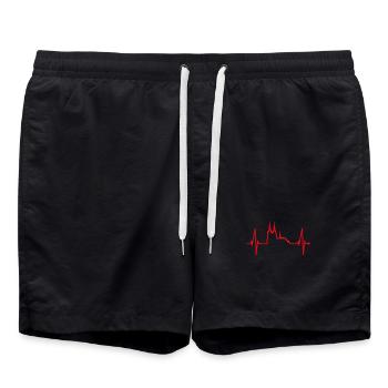 Cologne Skyline Heartbeat Rouge Blanc Kölsch Cologne - Short de bain - noir - Devant - AI Model Male 185 light (185cm)