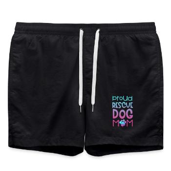 Rescue Dog Search Dog Service Dog Paw - Swim Trunks - black - Front - AI Model Male 185 light (185cm)
