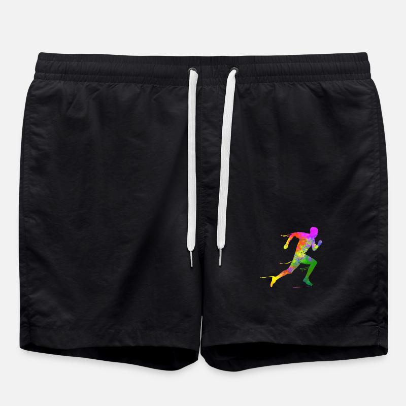 Demi-marathon runner sprint triathlète Finisher - Short de bain - noir