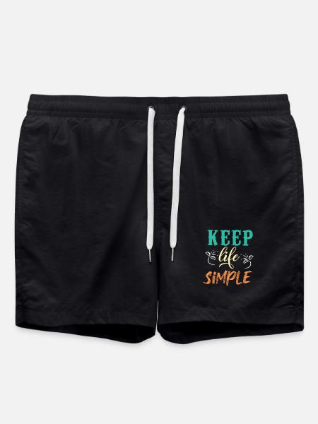 Keep Life Simple Motivational Design - Swim Trunks - black