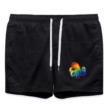 Octopus Rainbow - Swim Trunks - black - Front - AI Model Male 185 light (185cm)