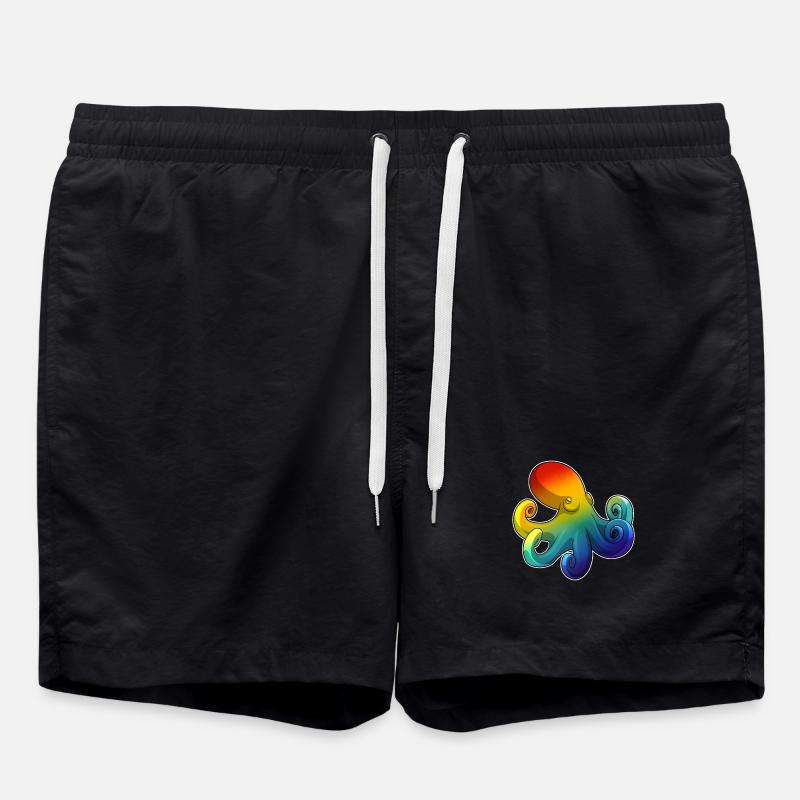 Octopus Rainbow - Swim Trunks - black