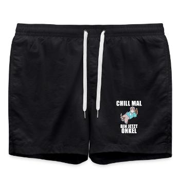 Neffe Onkel Geschenk - Badeshorts - Schwarz - Vorne - AI Model Male 185 light (185cm)
