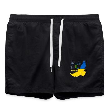Freedom for Ukraine - Swim Trunks - black - Front - AI Model Male 185 light (185cm)