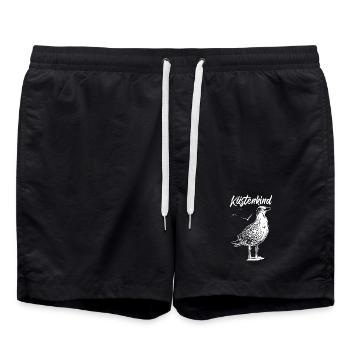Küstenkind | Möwe | Anker - Badeshorts - Schwarz - Vorne - AI Model Male 185 light (185cm)