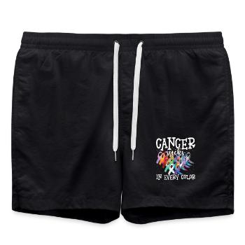 Cancer Awareness Cancer Sucks In Every Color - Swim Trunks - black - Front - AI Model Male 185 light (185cm)