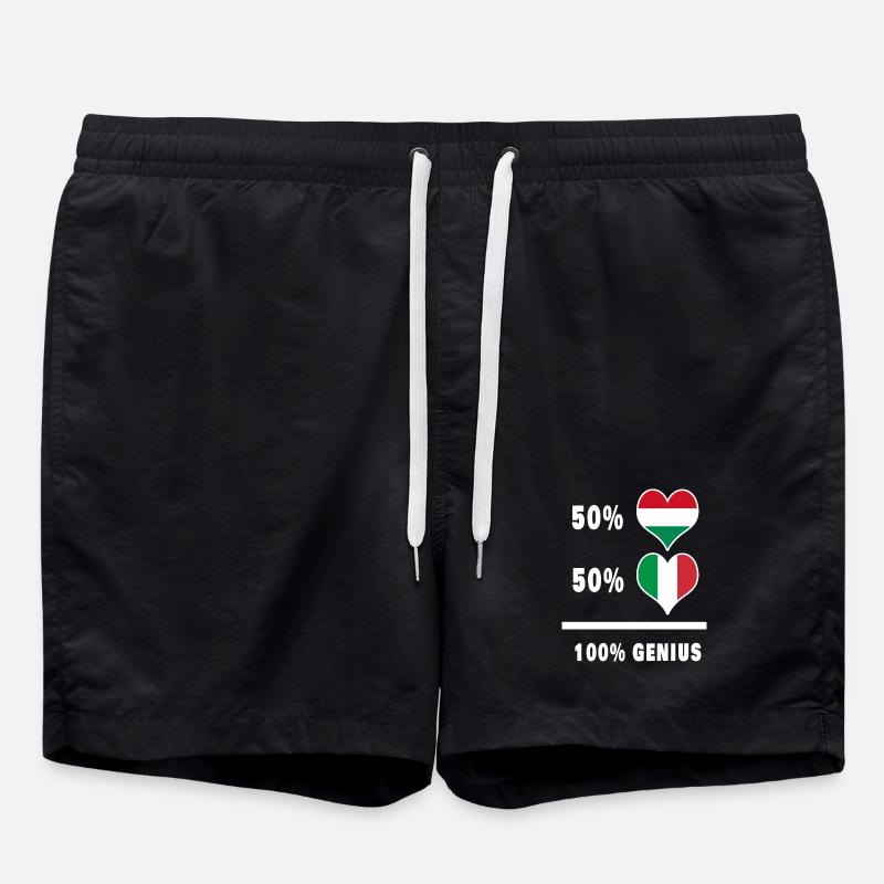 Italy and Hungary genius / present - Swim Trunks - black
