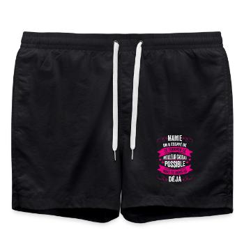 Mamie Cadeau Fête Des Grands Mères 2022 Humour - Short de bain - noir - Devant - AI Model Male 185 light (185cm)
