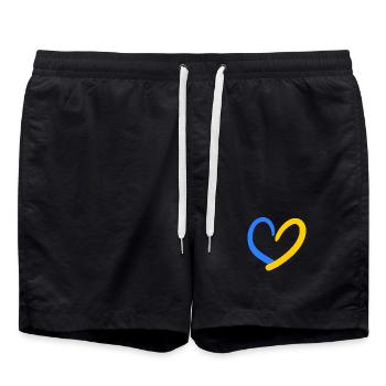 Ukraine Cœur - Short de bain - noir - Devant - AI Model Male 185 light (185cm)