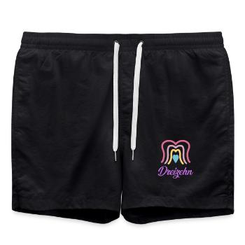 13. Geburtstag Regenbogen - Badeshorts - Schwarz - Vorne - AI Model Male 185 light (185cm)