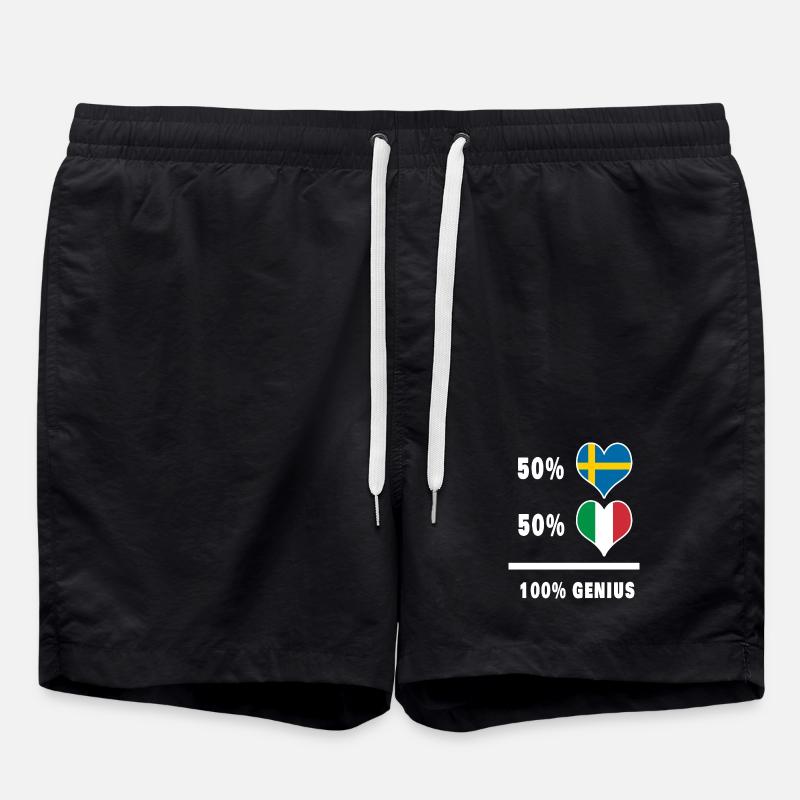 Italy and Sweden Genius / present - Swim Trunks - black