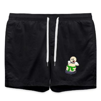 Chess piece pawn chess - Swim Trunks - black - Front - AI Model Male 185 light (185cm)