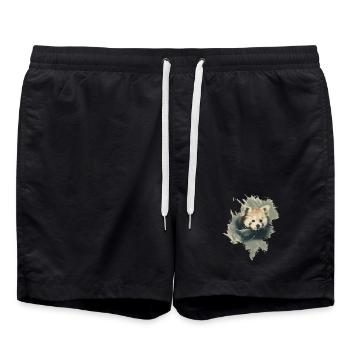 Roter Panda - Badeshorts - Schwarz - Vorne - AI Model Male 185 light (185cm)