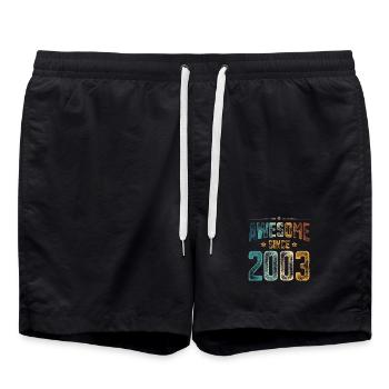 2003 Born Birthday Year of birth - Swim Trunks - black - Front - AI Model Male 185 light (185cm)